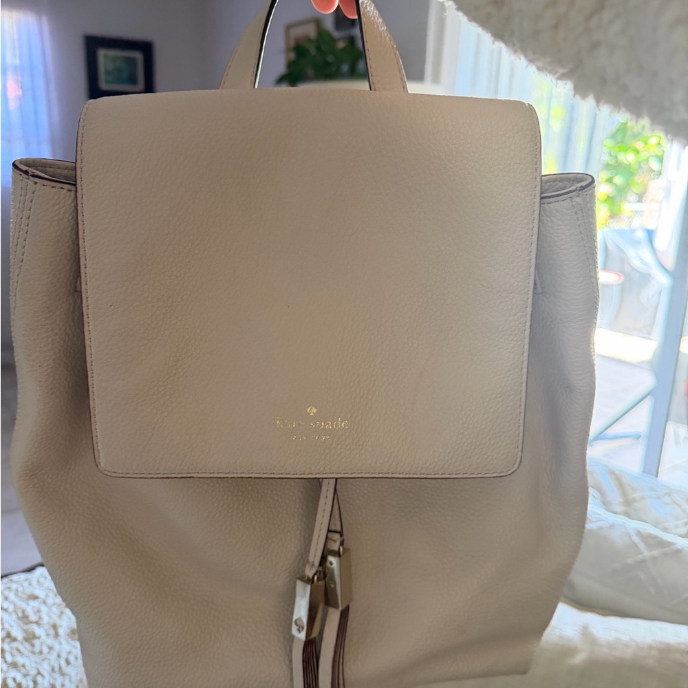 Kate Spade Beige Leather Backpack